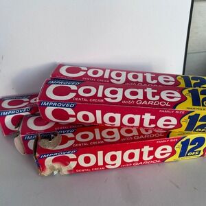 Vintage Colgate Dental Cream with‎ Gardol Toothpaste Box Lot 5 Boxes Only